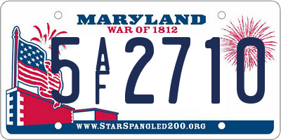 MD license plate 5AF2710