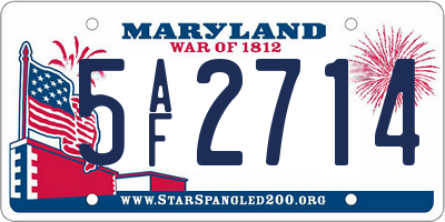 MD license plate 5AF2714
