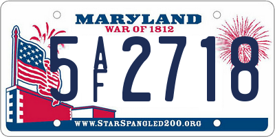 MD license plate 5AF2718