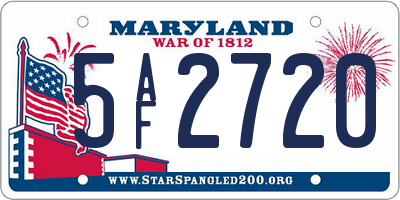 MD license plate 5AF2720