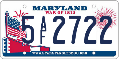 MD license plate 5AF2722