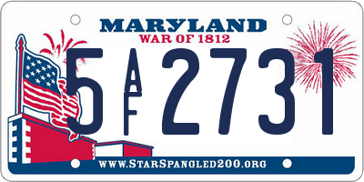 MD license plate 5AF2731