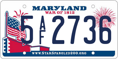 MD license plate 5AF2736