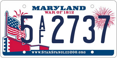 MD license plate 5AF2737