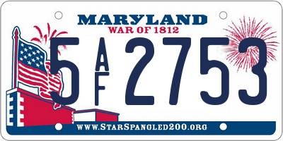MD license plate 5AF2753