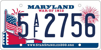 MD license plate 5AF2756