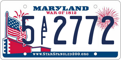 MD license plate 5AF2772