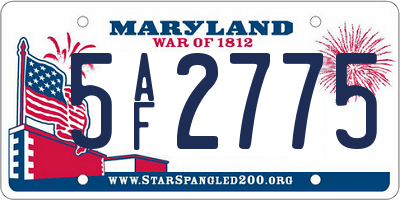 MD license plate 5AF2775
