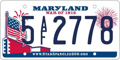 MD license plate 5AF2778