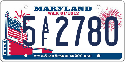 MD license plate 5AF2780