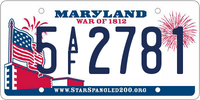 MD license plate 5AF2781