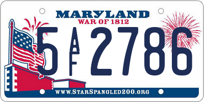 MD license plate 5AF2786