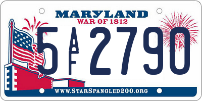 MD license plate 5AF2790