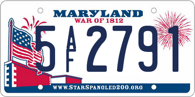 MD license plate 5AF2791