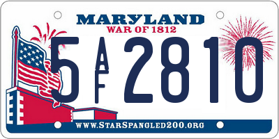 MD license plate 5AF2810