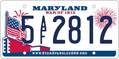 MD license plate 5AF2812