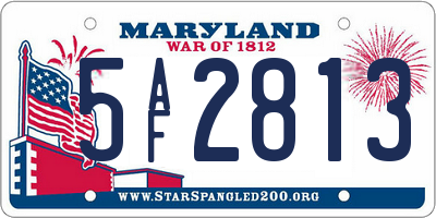 MD license plate 5AF2813