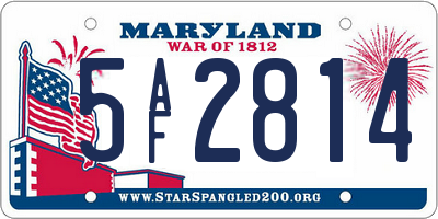 MD license plate 5AF2814