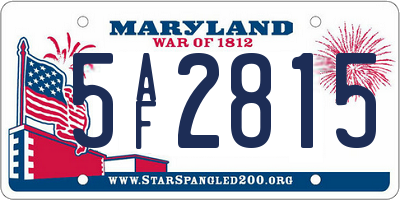 MD license plate 5AF2815