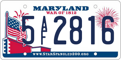 MD license plate 5AF2816