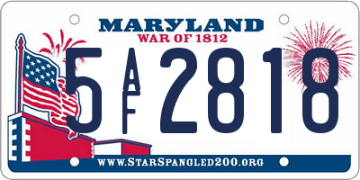 MD license plate 5AF2818
