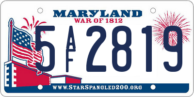 MD license plate 5AF2819
