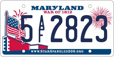 MD license plate 5AF2823