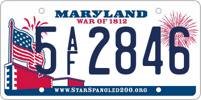 MD license plate 5AF2846
