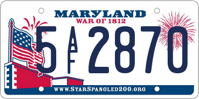 MD license plate 5AF2870