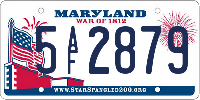 MD license plate 5AF2879