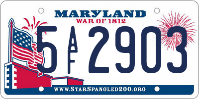 MD license plate 5AF2903