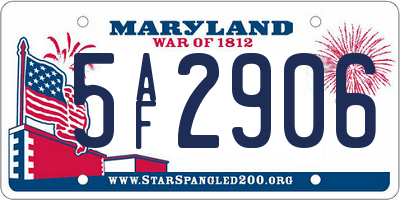 MD license plate 5AF2906