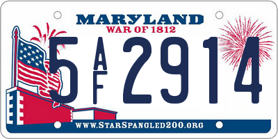 MD license plate 5AF2914