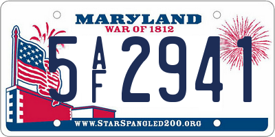 MD license plate 5AF2941