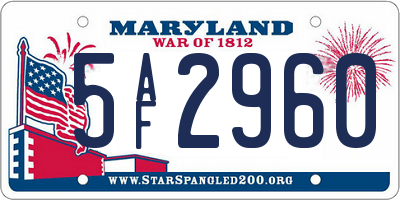 MD license plate 5AF2960