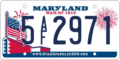MD license plate 5AF2971