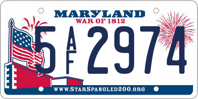 MD license plate 5AF2974