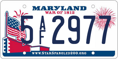 MD license plate 5AF2977