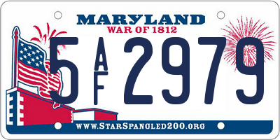 MD license plate 5AF2979