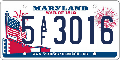 MD license plate 5AF3016