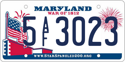 MD license plate 5AF3023