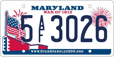 MD license plate 5AF3026
