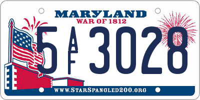 MD license plate 5AF3028