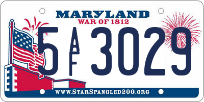 MD license plate 5AF3029