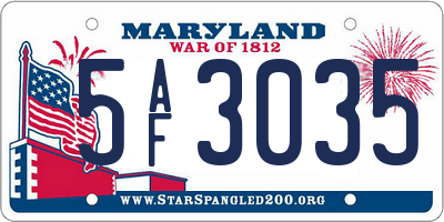 MD license plate 5AF3035