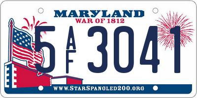 MD license plate 5AF3041