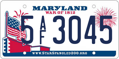 MD license plate 5AF3045