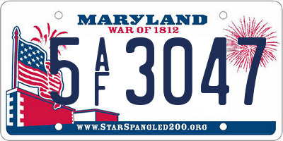 MD license plate 5AF3047