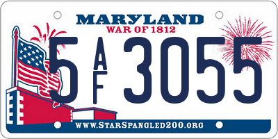 MD license plate 5AF3055