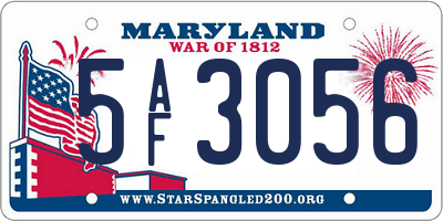 MD license plate 5AF3056